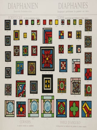 Catalogue of Diaphanies. A Substitute for Stained Glass/ Musterbuch über Diaphanien. Kunstvolle Fenster-Decoration. Glasmalerei/ Album Illustré de Diaphanies. Remplaçant Parfaitement la Peinture sur Verre/ Catalogo di Diafanie. Sostituuenti a Perfezione i Vetri Dipinti