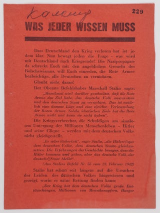 Was jeder wissen muss (What Everybody Needs to Know) [BRESLAU/WROCLAW. n/a.