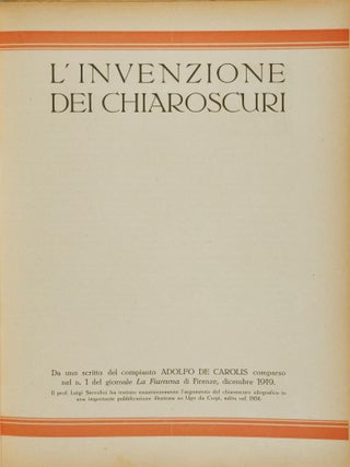 CONGEDO. Kilografie-Acqueforti- Acquarelli-Tricromie-Litografie-Pitture A Olio-Ex-Libris-Elemeti Decorativi-Bianco E Nero-Partecipazioni, ecc. [110 ORIGINAL WOODCUTS & 180 ORIGINAL LITHOGRAPHS]