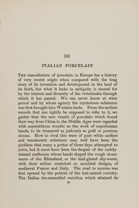 A Book of Porcelain. Fin Examples in the Victoria & Albert Museum