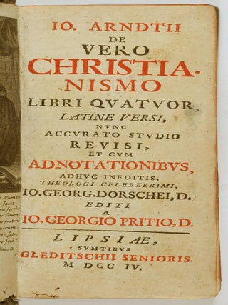 Item #54319 De vero Christianismo libri quatuor, Latine versi (Four Books on True Christianity,...