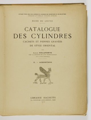 Catalogue Des Cylindres Cachets Et Pierres Gravées De Style Oriental. (Cylinder Catalogue. Oriental Style Stamps and Engraved Stones) 2 Vols.