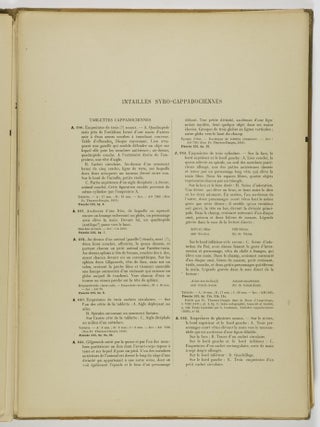 Catalogue Des Cylindres Cachets Et Pierres Grav&eacute;es De Style Oriental. (Cylinder Catalogue. Oriental Style Stamps and Engraved Stones) 2 Vols.