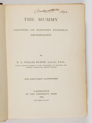 The Mummy. Chapters on Egyptian Funeral Archaeology