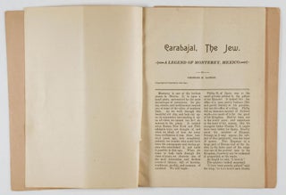 Carabajal, the Jew. A Legend of Monterrey, Mexico