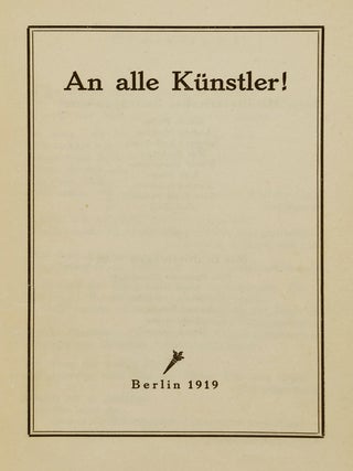 An Alle Künstler! (To All Artists!)
