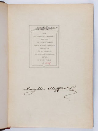 The Complete Works of Ralph Waldo Emerson [WITH] Journals of Ralph Waldo Emerson 1820-1872 [LIMITED EDITION, WITH MANUSCRIPT LEAF INSERTED - COMPLETE IN 22 VOLUMES]