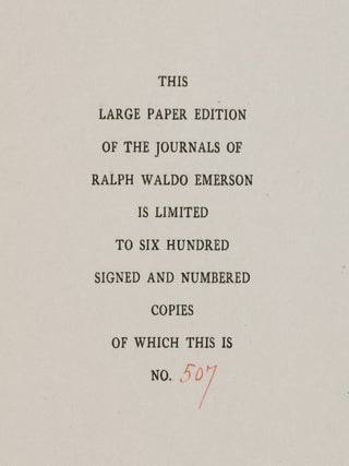The Complete Works of Ralph Waldo Emerson [WITH] Journals of Ralph Waldo Emerson 1820-1872 [LIMITED EDITION, WITH MANUSCRIPT LEAF INSERTED - COMPLETE IN 22 VOLUMES]