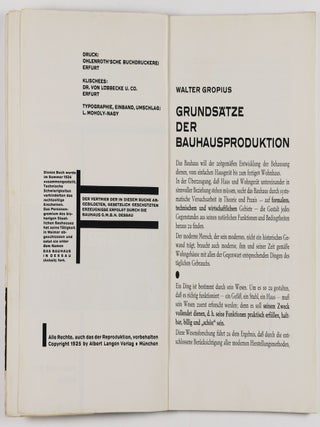 Neue Arbeiten der Bauhauswerkstätten. Bauhausbücher 7 (New Works of the Bauhaus Workshops)