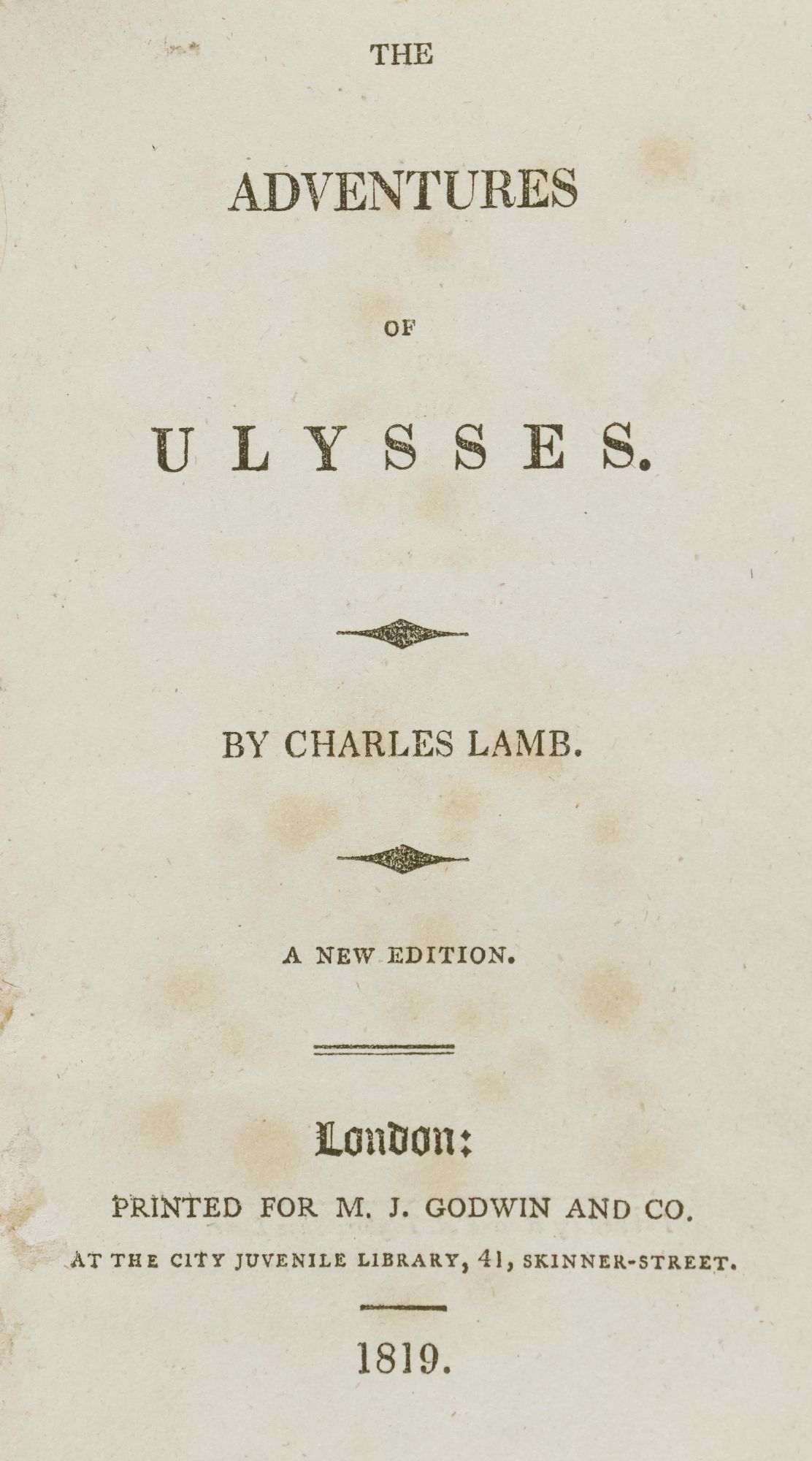 The Adventures of Ulysses | Charles Lamb | New edition