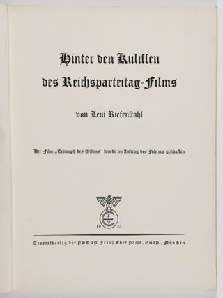 Hinter den Kulissen des Reichsparteitag=Films (Behind the Scenes of the National Party Convention Film)
