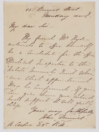 Item #54925 John Tenniel Letter. John Tenniel