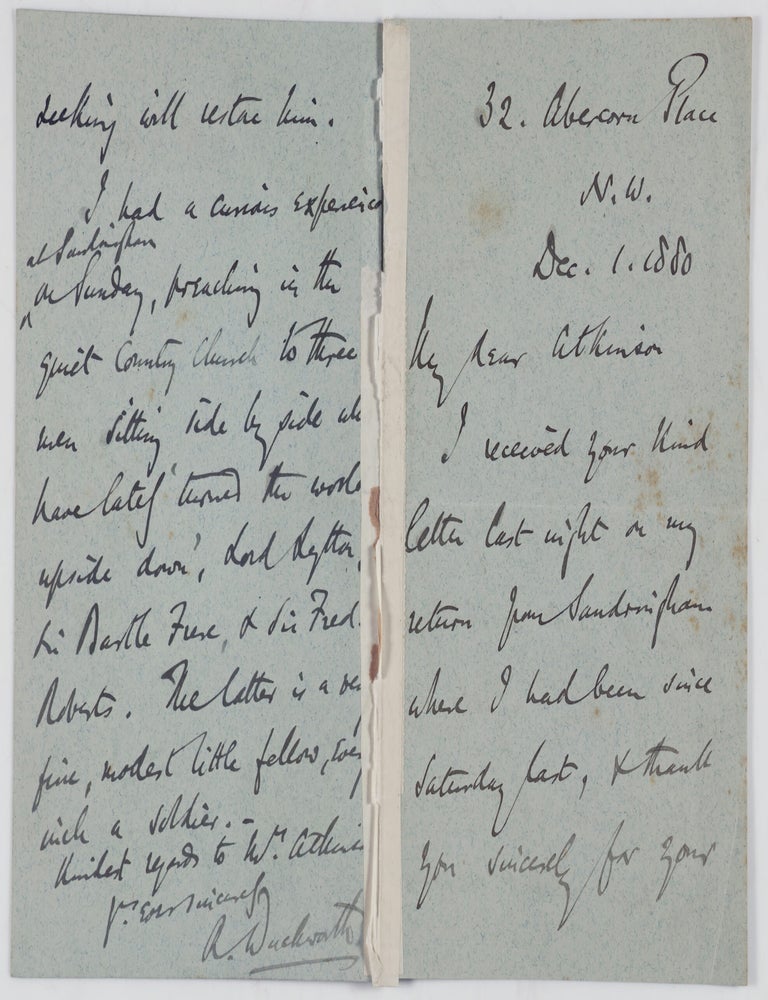 Item #54926 Lewis Carroll Ephemera - Rev. Duckworth Letter [SIGNED BY ROBINSON DUCKWORTH] [WITH] The Holy Land. Robinson Duckworth.