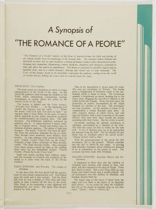 The Romance of A People. A Musical and Dramatic Spectacle
