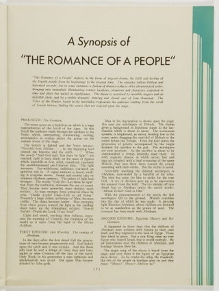 The Romance of A People. A Musical and Dramatic Spectacle