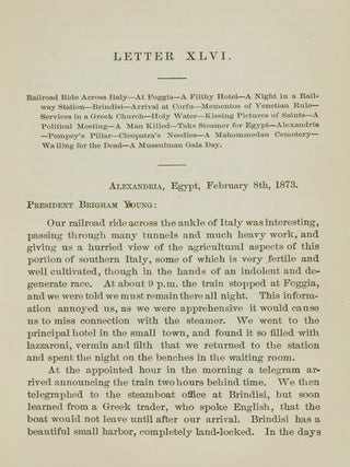 Correspondence of Palestine Tourists; Comprising a Series of Letters