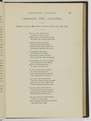 Correspondence of Palestine Tourists; Comprising a Series of Letters