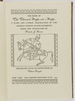 The Book of The Thousand Nights and a Night. A Plain and Literal Translation of the Arabian Nights Entertainments Made and Annotated by Richard F. Burton, Decorated with Illustrations by Valenti Angelo (Complete in 6 Vols).