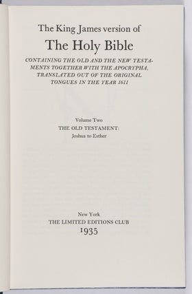 The King James Version of The Holy Bible: Containing the Old and the New Testaments Together with the Apocrypha Translated out of the Original Tongues in the Year 1611