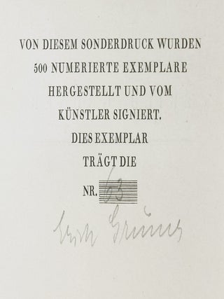 Deutsche Buchk&uuml;nstler und Gebrauchsgraphiker der Gegenwart in Selbstdarstellungen: Erich Gruner (Contemporary German Book Artists and Graphic Designers in Profile: Erich Gruner) [SIGNED BY ARTIST]