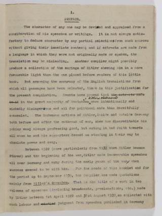 Hitler's Vision Realized: His Sayings and Doings. From Rise to Fall: 1923-45 [PARTIALLY CORRECTED AND UNPUBLISHED TYPESCRIPT]