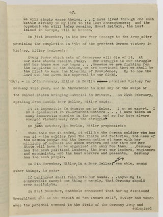 Hitler's Vision Realized: His Sayings and Doings. From Rise to Fall: 1923-45 [PARTIALLY CORRECTED AND UNPUBLISHED TYPESCRIPT]