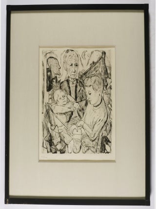 Item #55234 Max Beckmann Drypoint "Familienszene" (Family Scene). Max Beckmann