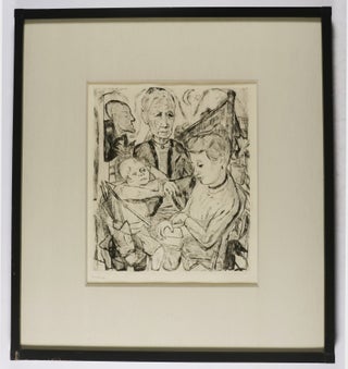 Item #55234 Max Beckmann Drypoint "Familienszene" (Family Scene). Max Beckmann