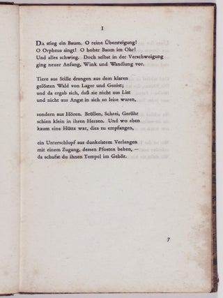Die Sonette an Orpheus. Geschrieben als ein Grab-Mal für Wera Ouckama Knoop (The Sonnets to Orpheus. Written as a Monument for Wera Ouckama Knoop)
