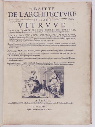 Traitté de l'architecture suivant Vitruve (A Treatise on Architecture, Following Vitruvius)