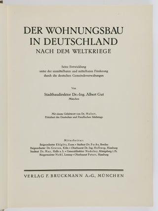 Der Wohnungsbau in Deutschland nach dem Weltkriege (Residential Building in Germany after the World War)