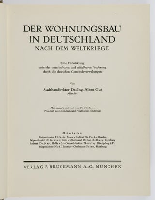 Der Wohnungsbau in Deutschland nach dem Weltkriege (Residential Building in Germany after the World War)