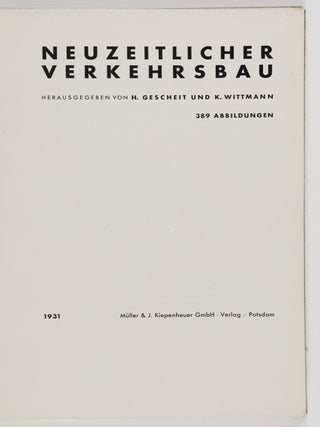 Neuzeitlicher Verkehrsbau (Modern Traffic Construction)