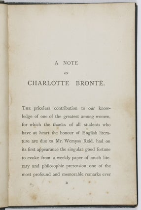 A Note On Charlotte Bronte
