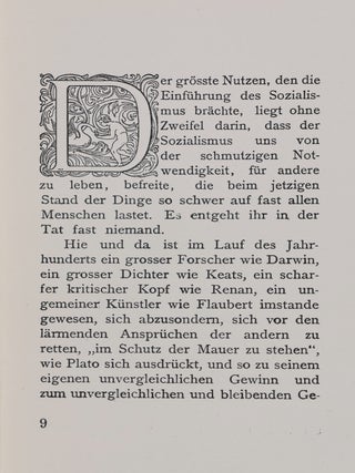 Oscar Wilde. Der Sozialismus und die Seele des Menschen. Aus dem Zuchthaus zu Reading. Aesthetisches Manifest (Socialism and the Human Soul. From the Penitentiary at Reading. Aesthetic Manifest)