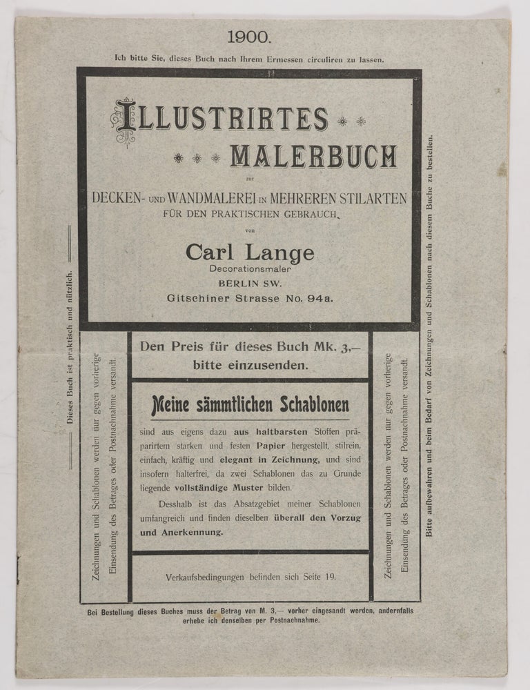 Item #55561 Illustrirtes Malerbuch: Decken- und Wandmalerei in Mehreren Stilarten f&uuml;r den Praktischen Gebrauch (Illustrated Painter's Book: Ceiling and Wall Painting in Various Styles for Practical Use). Carl Lange.