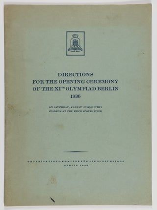Item #55563 Directions For The Opening Ceremony Of The XI. Olympiad Berlin 1936. n/a
