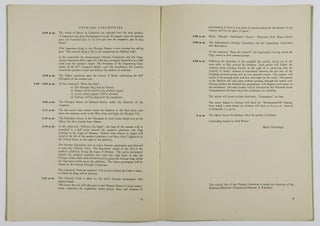 Directions For The Opening Ceremony Of The XI. Olympiad Berlin 1936