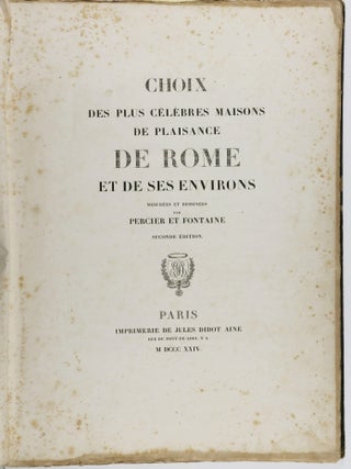 Choix des plus Célèbres maisons de plainsance de Rome et de ses environs (Selection of the most famous country houses in Rome and its surroundings)
