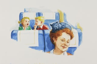 52 Original Dick & Jane Style Children's Book Watercolors Depicting Four Separate Story Lines
