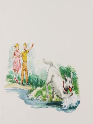 52 Original Dick & Jane Style Children's Book Watercolors Depicting Four Separate Story Lines