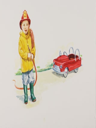 52 Original Dick & Jane Style Children's Book Watercolors Depicting Four Separate Story Lines