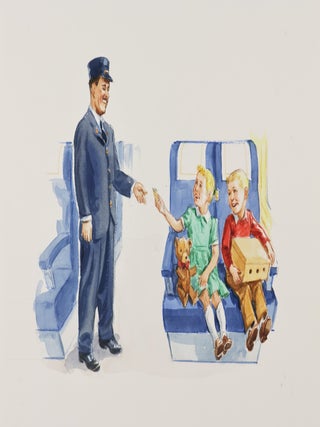 52 Original Dick & Jane Style Children's Book Watercolors Depicting Four Separate Story Lines