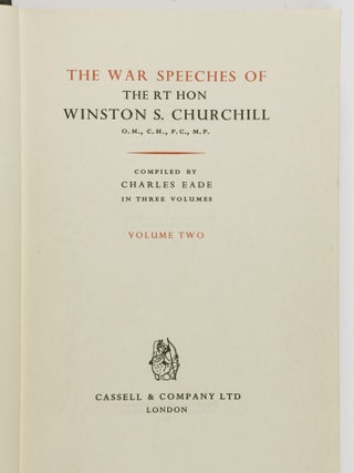 The War Speeches of the RT Hon Winston S. Churchill. 3 Vols.