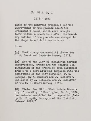 Report to the President of the United States on Improvements and Policy of Maintenance for the Executive Mansion Grounds
