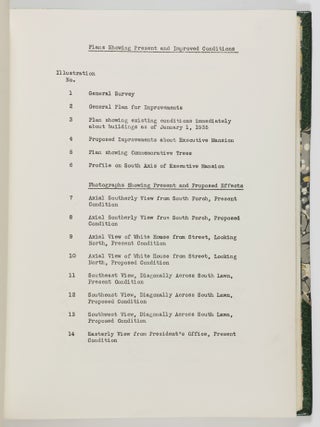 Report to the President of the United States on Improvements and Policy of Maintenance for the Executive Mansion Grounds