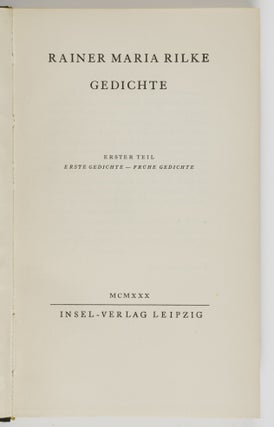 Item #55743 Gesammelte Werke (Collected Works) 6 Volumes Complete. Rainer Maria Rilke