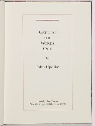 Getting The Words Out [SIGNED]