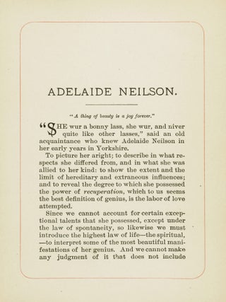 Adelaide Neilson: A Souvenir