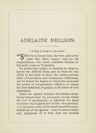 Adelaide Neilson: A Souvenir